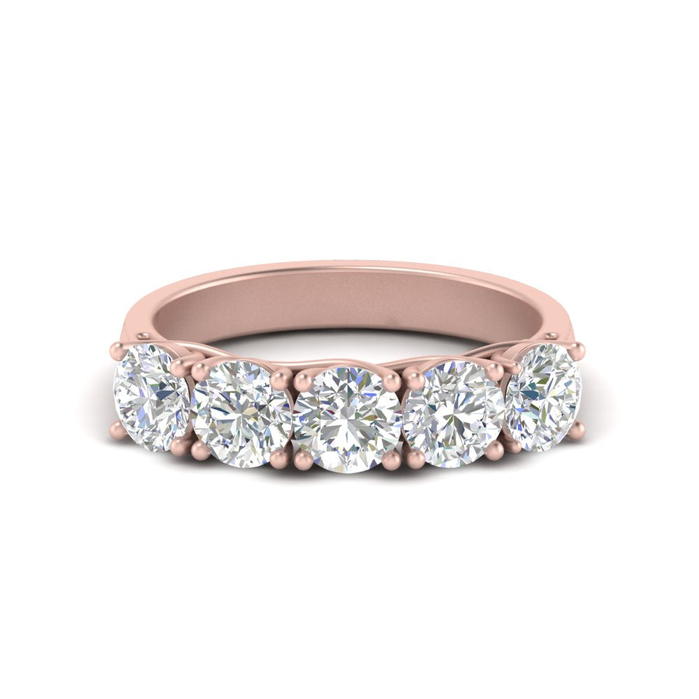 Trellis Five Stone Lab Diamond Band 14K Gold