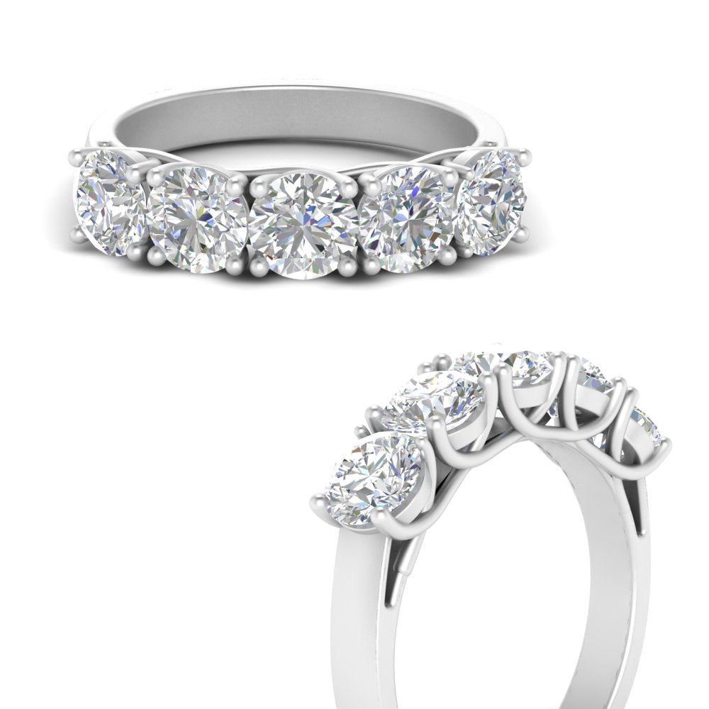 Trellis Five Stone Lab Diamond Band 14K Gold