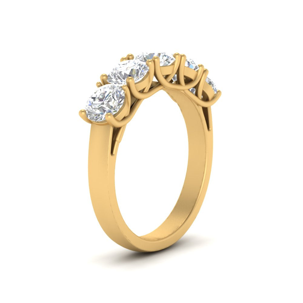 Trellis Five Stone Lab Diamond Band 14K Gold