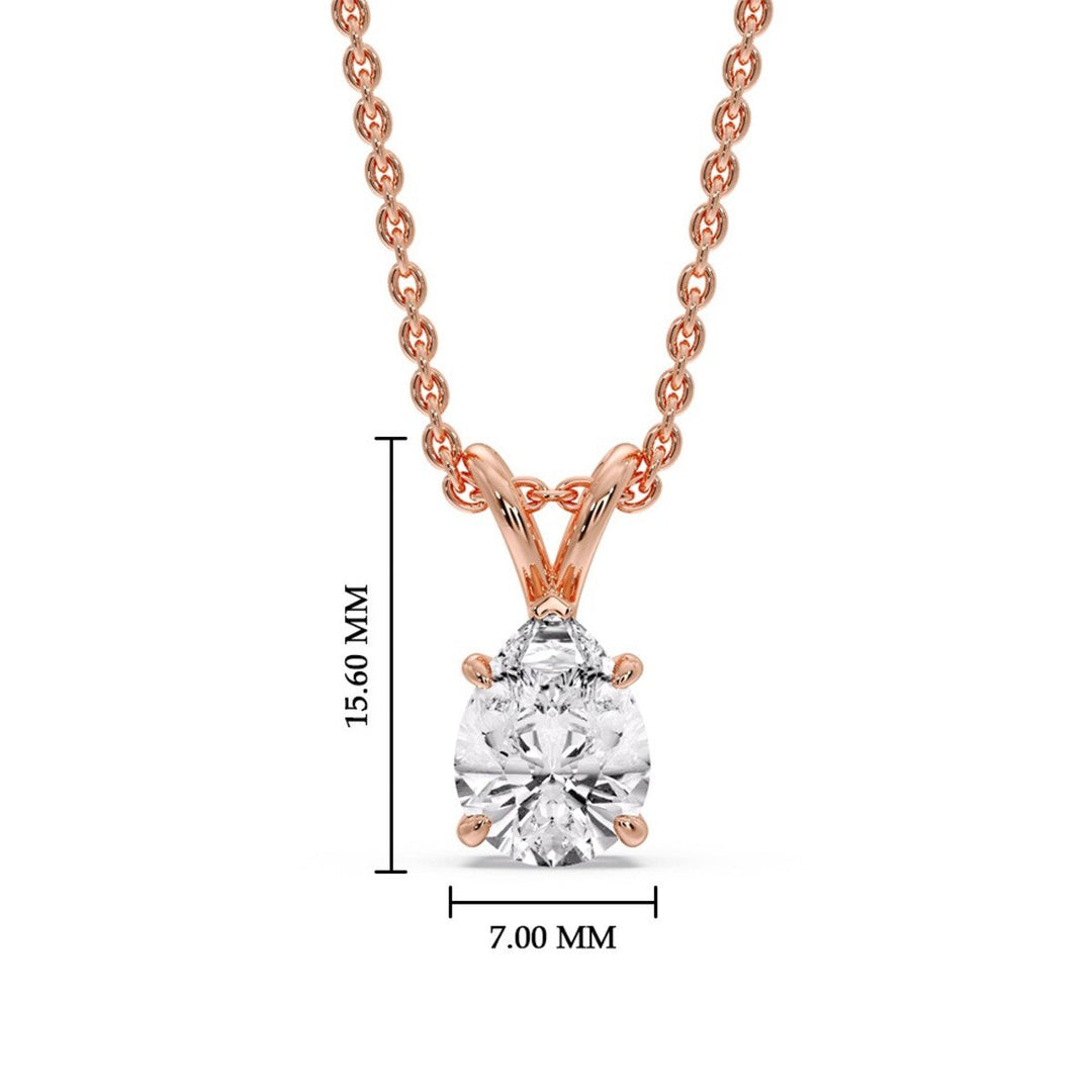 Color Lab Fancy Pear Shaped Diamond Solitaire Pendant