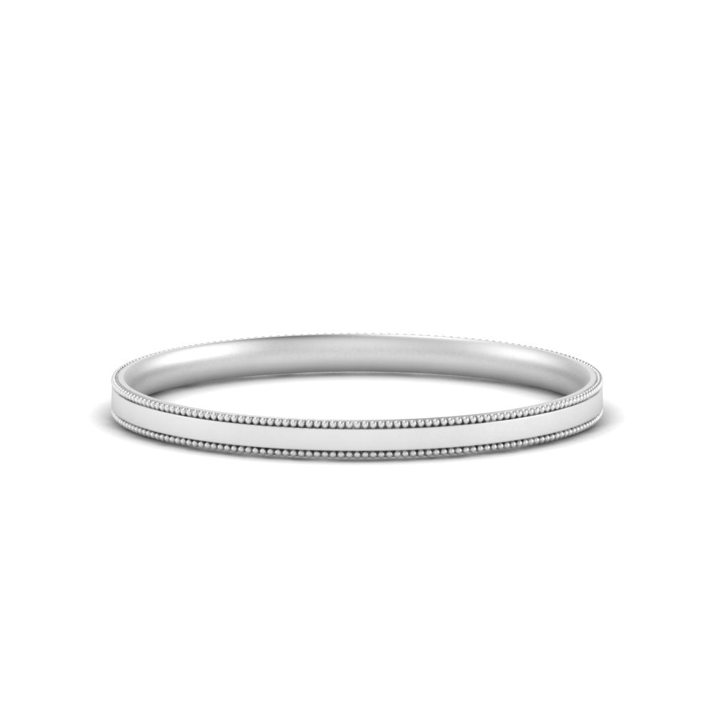 2 MM Flat Stack Stepped Edge Comfort Fit Mens Wedding Band 14K White Gold | Cuts & Carat