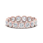 Load image into Gallery viewer, Bezel Lab Diamond Rount Cut Eternity Women Ring In 14K White Gold | Cuts &amp; Carat
