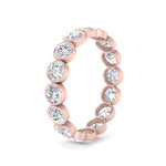 Load image into Gallery viewer, Bezel Lab Diamond Rount Cut Eternity Women Ring In 14K Rose Gold | Cuts &amp; Carat
