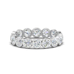 Load image into Gallery viewer, Bezel Lab Diamond Rount Cut Eternity Women Ring In 14K Yellow Gold | Cuts &amp; Carat
