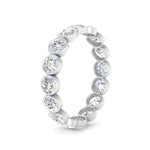 Load image into Gallery viewer, Bezel Lab Diamond Rount Cut Eternity Women Ring In 14K White Gold | Cuts &amp; Carat
