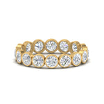 Load image into Gallery viewer, Bezel Lab Diamond Rount Cut Eternity Women Ring In 14k Gold

