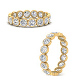 Load image into Gallery viewer, Bezel Lab Diamond Rount Cut Eternity Women Ring In 14K Yellow Gold | Cuts &amp; Carat
