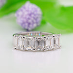 Load image into Gallery viewer, Five Stone Emerald Cut Lab Diamond Ring 14K Gold
