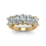 Load image into Gallery viewer, 0.50 Ctw To 5 Ctw Oval Cut Five Stone Lab Diamond Wedding Band 14K Gold
