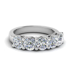 Load image into Gallery viewer, Round Cut Lab Grown Five Stone Wedding Band
