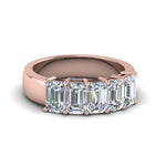 Load image into Gallery viewer, Five Stone Emerald Cut Lab Diamond Ring 14K Gold
