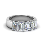 Load image into Gallery viewer, Five Stone Emerald Cut Lab Diamond Ring 14K Gold
