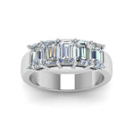 Load image into Gallery viewer, 1/2 - 5 Carat Lab Grown Emerald Cut Diamond Five Stone Lab Created Wedding Band For Women 14K Gold
