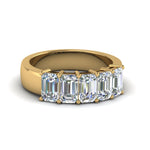 Load image into Gallery viewer, Five Stone Emerald Cut Lab Diamond Ring 14K Gold
