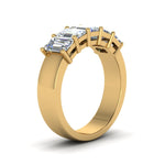 Load image into Gallery viewer, Five Stone Emerald Cut Lab Diamond Ring 14K Gold
