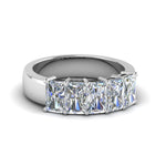 Load image into Gallery viewer, 0.50 To 5 Ct Radiant Cut Lab Diamond Five Stone Wedding Band 14k Gold

