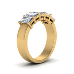 Load image into Gallery viewer, 0.50 To 5 Ct Radiant Cut Lab Diamond Five Stone Wedding Band 14k Gold
