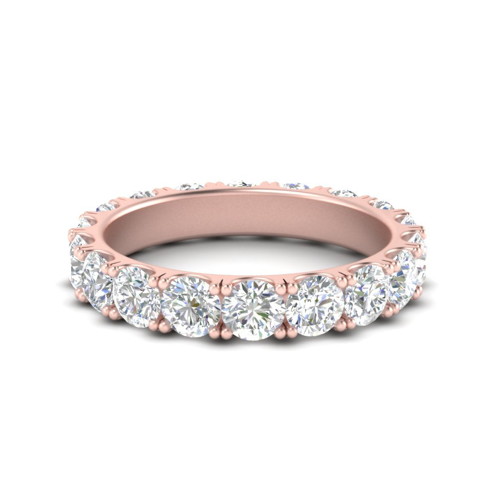 0.25 - 5 Carat Round Cut Lab Grown Eternity Wedding Band For Women 14k Gold