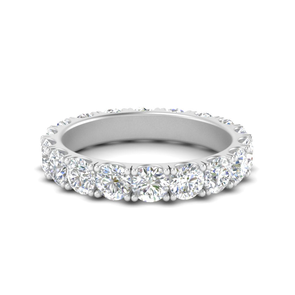 0.25 - 5 Carat Round Cut Lab Grown Eternity Wedding Band For Women 14k Gold