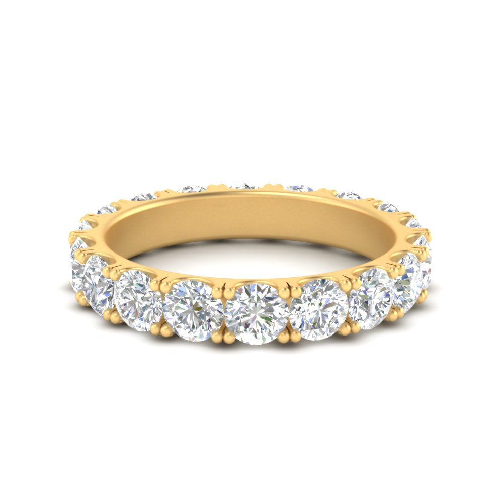 0.25 - 5 Carat Round Cut Lab Grown Eternity Wedding Band For Women 14k Gold
