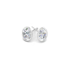 Load image into Gallery viewer, 0.50 To 5 Carat Lab Diamond Oval Stud Bezel Set Earring For Women 14K Gold
