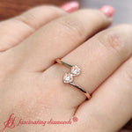 Load image into Gallery viewer, 2 Stone Crossover Lab Diamond Promise Ring
