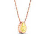 Load image into Gallery viewer, 3-carat-bezel-pear-water-drop-vivid-yellow-solitaire-pendant-in-rose-gold-fdpd10538pegvyellowangle3-3.00ct-nl-rg.jpg?v=1787819662