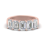 Load image into Gallery viewer, Five Stone Emerald Cut Lab Diamond Ring 14K Gold
