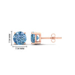 Load image into Gallery viewer, 3-carat-fancy-color-lab-grown-round-vivid-blue-stud-earrings-in-rose-gold-fdear10411rogvblueangle2-3.00ct-nl-rg-hw.jpg?v=1786968027
