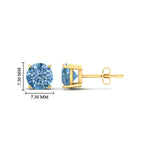 Load image into Gallery viewer, 3-carat-fancy-color-lab-grown-round-vivid-blue-stud-earrings-in-yellow-gold-fdear10411rogvblueangle2-3.00ct-nl-yg-hw.jpg?v=1786968027