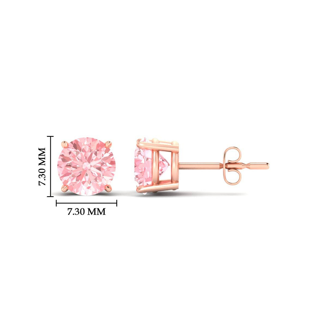 Fancy Lab Colored Diamond Round Cut Stud Earring