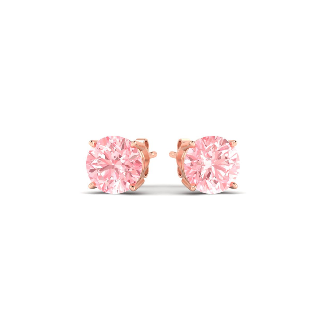Fancy Lab Colored Diamond Round Cut Stud Earring