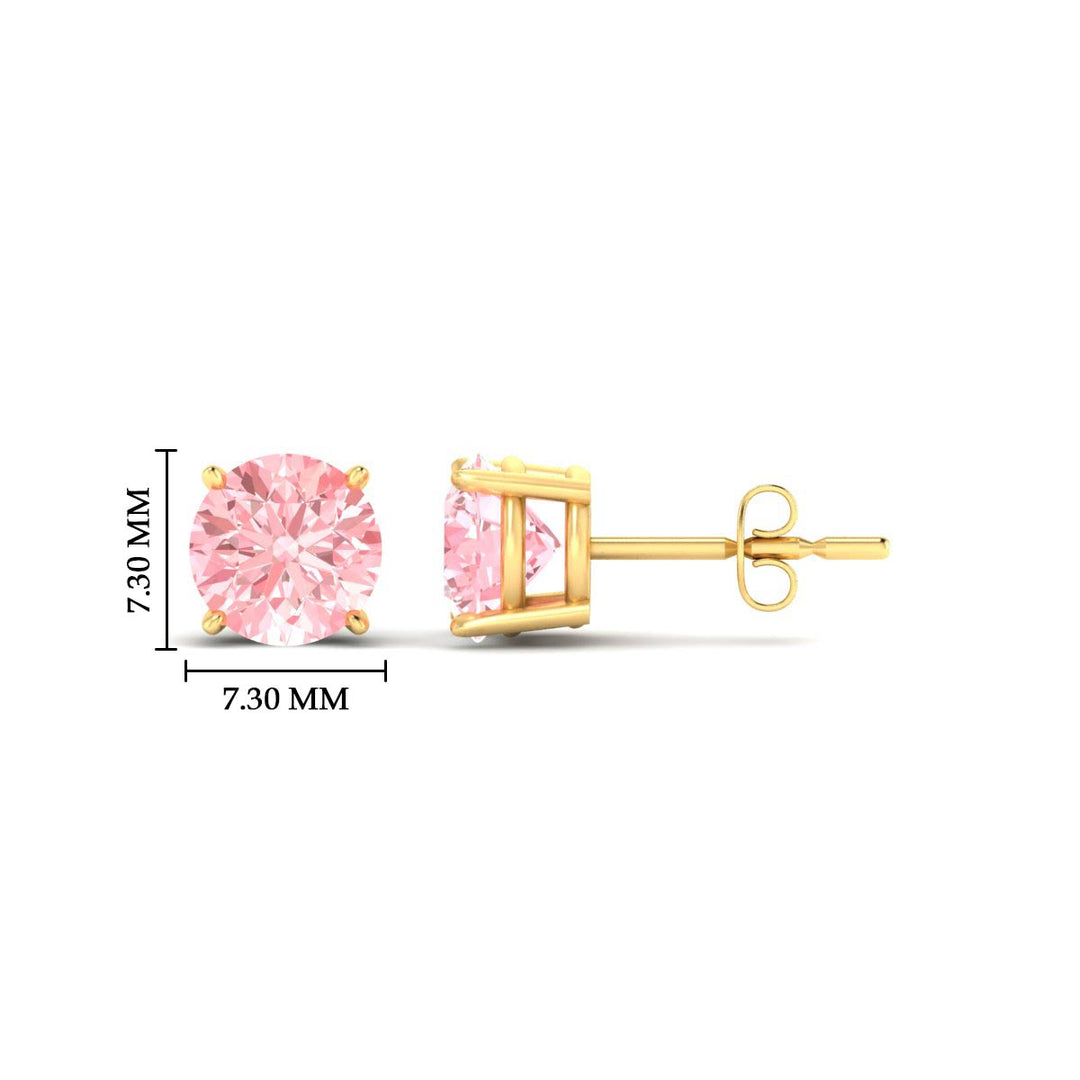 Fancy Lab Colored Diamond Round Cut Stud Earring