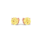 Load image into Gallery viewer, 3-carat-fancy-color-lab-grown-round-vivid-yellow-stud-earrings-in-rose-gold-fdear10411rogvyellowangle3-3.00ct-nl-rg.jpg?v=1786968027