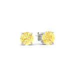 Load image into Gallery viewer, 3-carat-fancy-color-lab-grown-round-vivid-yellow-stud-earrings-in-white-gold-fdear10411rogvyellowangle1-3.00ct-nl-wg.jpg?v=1786968027