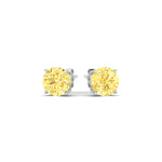 Load image into Gallery viewer, 3-carat-fancy-color-lab-grown-round-vivid-yellow-stud-earrings-in-white-gold-fdear10411rogvyellowangle3-3.00ct-nl-wg.jpg?v=1786968027