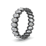 Load image into Gallery viewer, Bezel Lab Diamond Oval Cut Eternity Women Ring In 14K Black Gold | Cuts &amp; Carat
