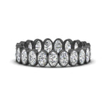 Load image into Gallery viewer, Bezel Lab Diamond Oval Cut Eternity Women Ring In 14K Black Gold | Cuts &amp; Carat
