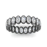 Load image into Gallery viewer, Bezel Lab Diamond Oval Cut Eternity Women Ring In 14K Black Gold | Cuts &amp; Carat
