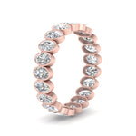 Load image into Gallery viewer, Bezel Lab Diamond Oval Cut Eternity Women Ring In 14K Rose Gold | Cuts &amp; Carat
