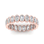 Load image into Gallery viewer, Bezel Lab Diamond Oval Cut Eternity Women Ring In 14K Rose Gold | Cuts &amp; Carat
