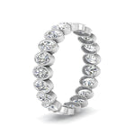 Load image into Gallery viewer, Bezel Lab Diamond Oval Cut Eternity Women Ring In 14K White Gold | Cuts &amp; Carat
