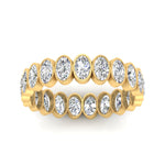 Load image into Gallery viewer, Bezel Lab Diamond Oval Cut Eternity Women Ring In 14K Yellow Gold | Cuts &amp; Carat
