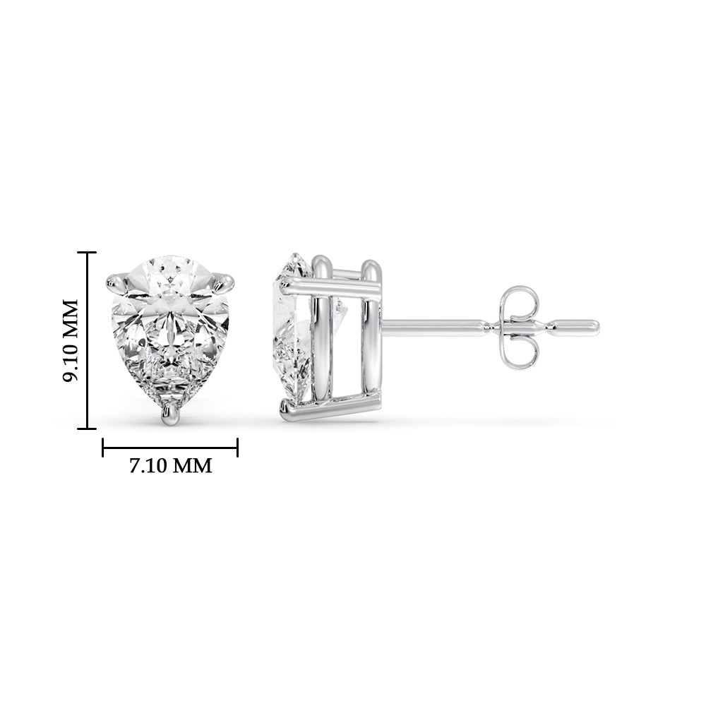 Fancy Colored Diamond Pear Shaped Stud Earring