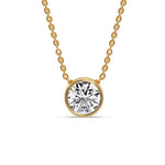 Load image into Gallery viewer, Fancy Lab Diamond Colored Round Bezel Solitaire Pendant