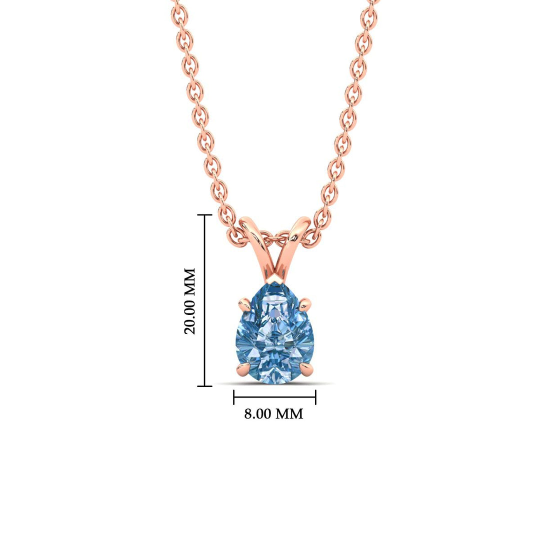 Color Lab Fancy Pear Shaped Diamond Solitaire Pendant