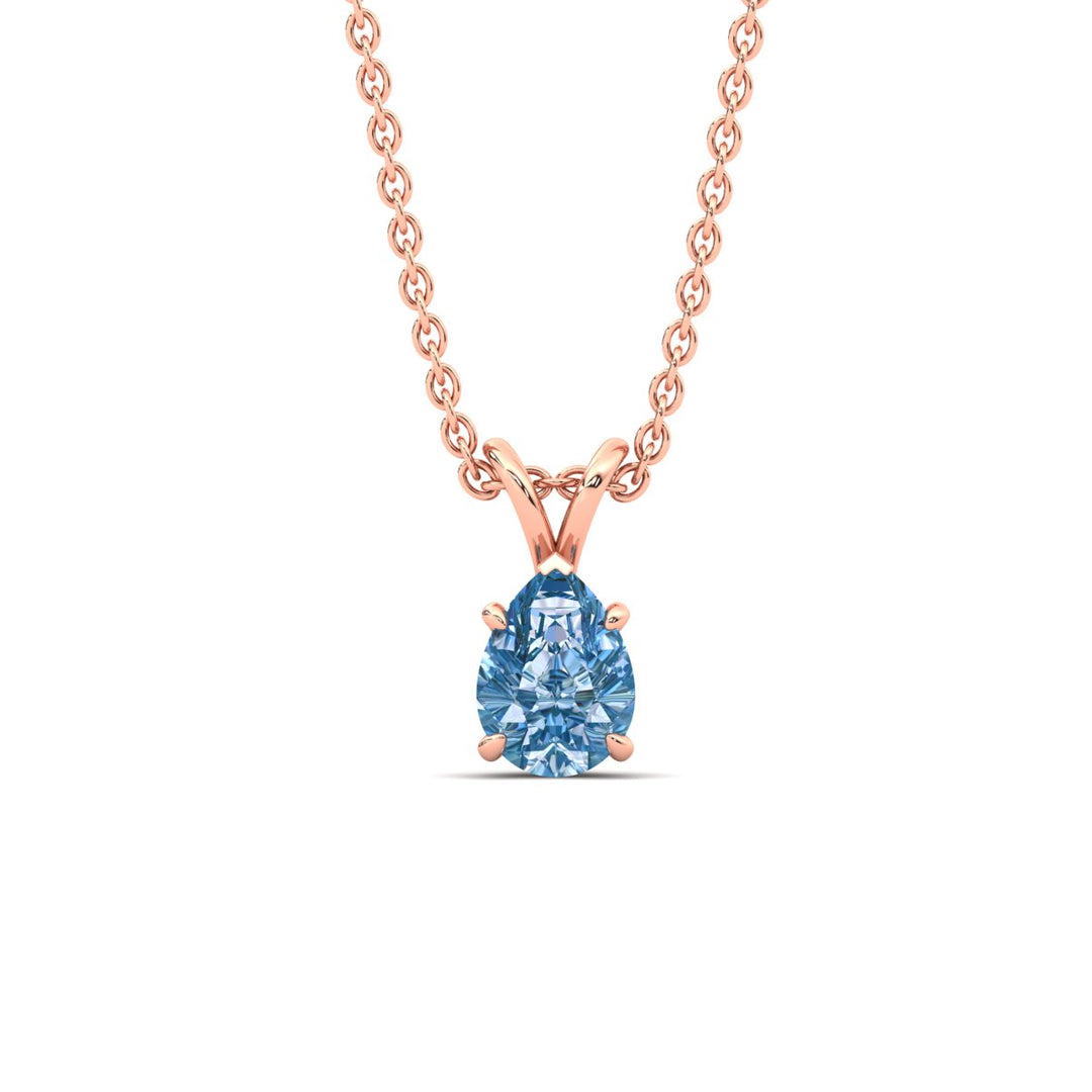 Color Lab Fancy Pear Shaped Diamond Solitaire Pendant