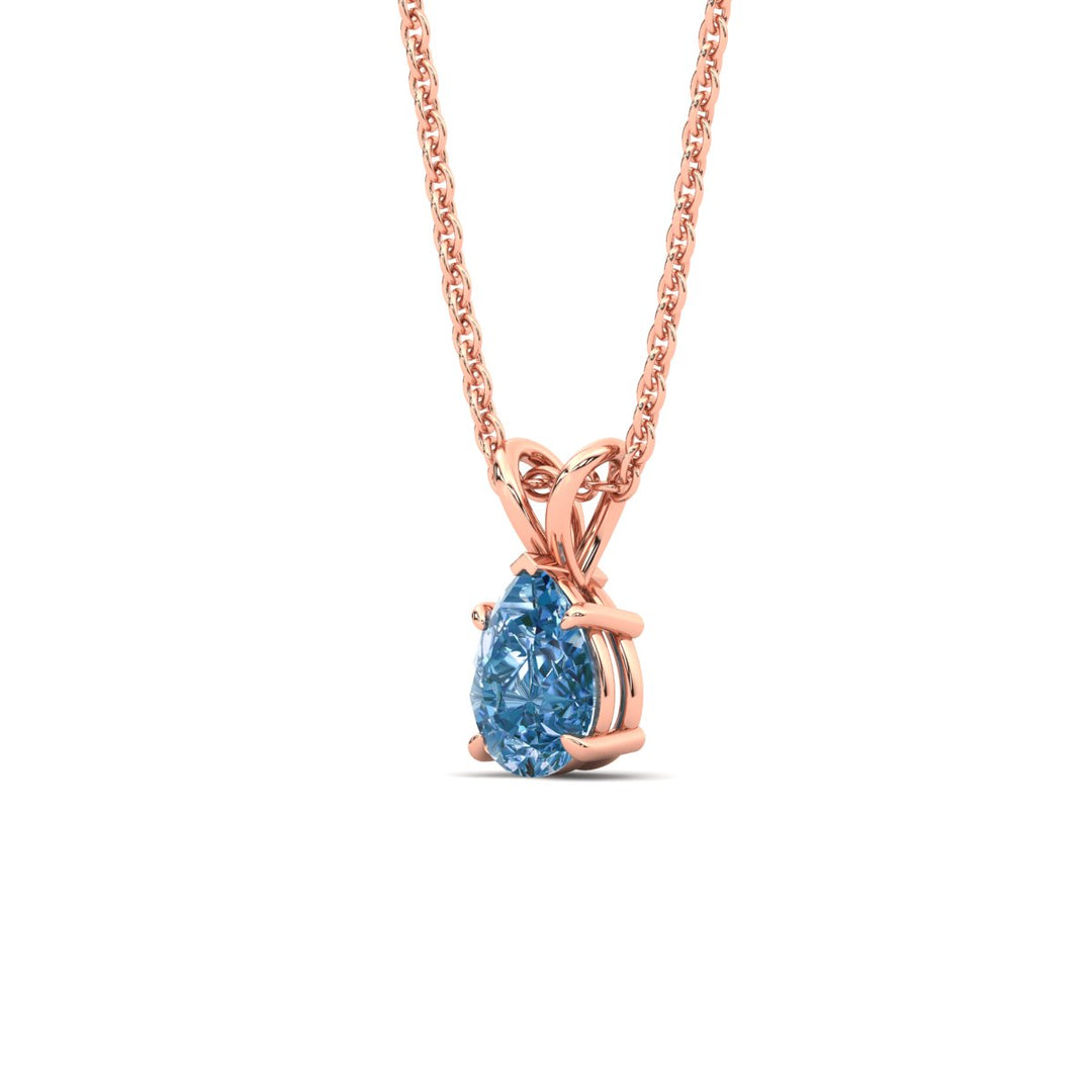 Color Lab Fancy Pear Shaped Diamond Solitaire Pendant