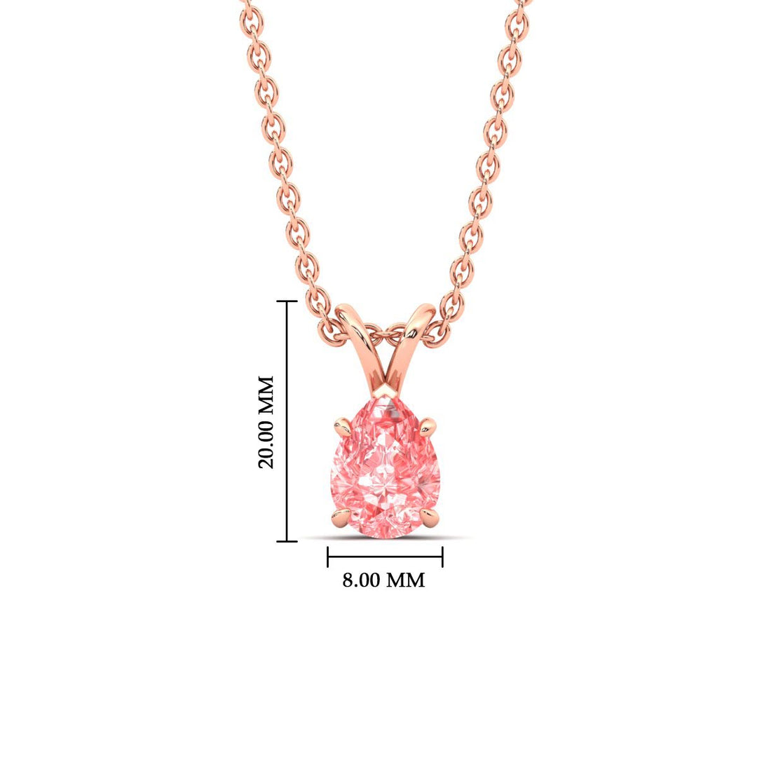 Color Lab Fancy Pear Shaped Diamond Solitaire Pendant