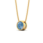 Load image into Gallery viewer, 3-ct-fancy-lab-grown-round-vived-blue-bezel-stone-pendant-in-yellow-gold-fdpd10538rogvblueangle2-3.00ct-nl-yg.jpg?v=1785906888